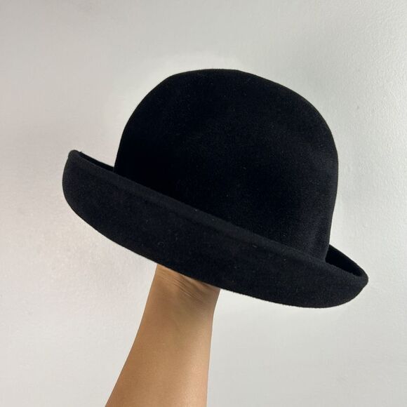 Eric Javits New York Vintage Wool Felt Cloche Hat in Black - Picture 1 of 5